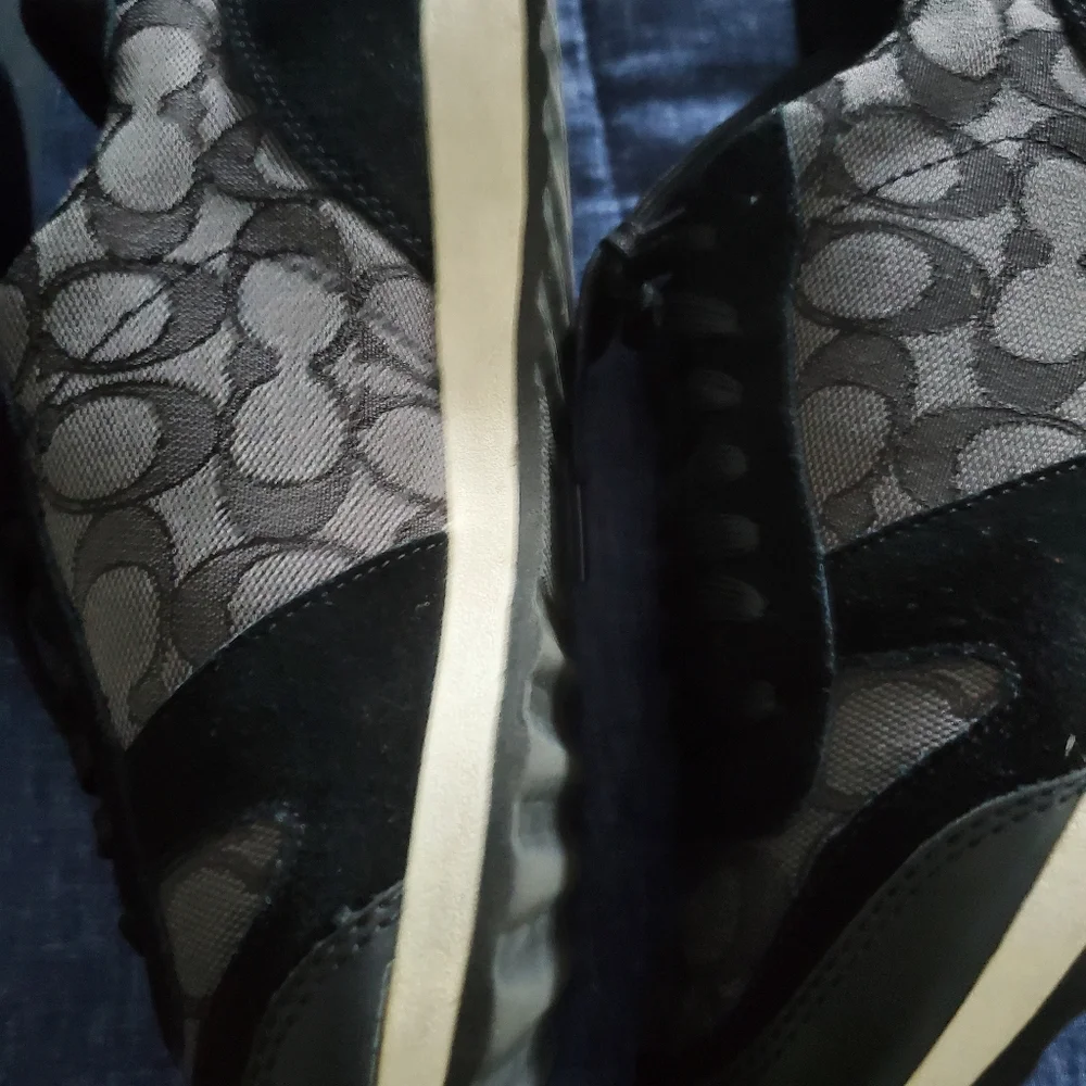 Coach Black and Gray Patterned Tote - Picture 5 of 15